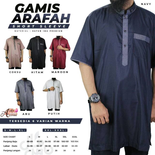 GAMIS PRIA DEWASA ARAFAH / GAMIS PRIA DEWASA LENGAN PENDEK / QURTA PAKISTAN / KOKO PRIA DEWASA