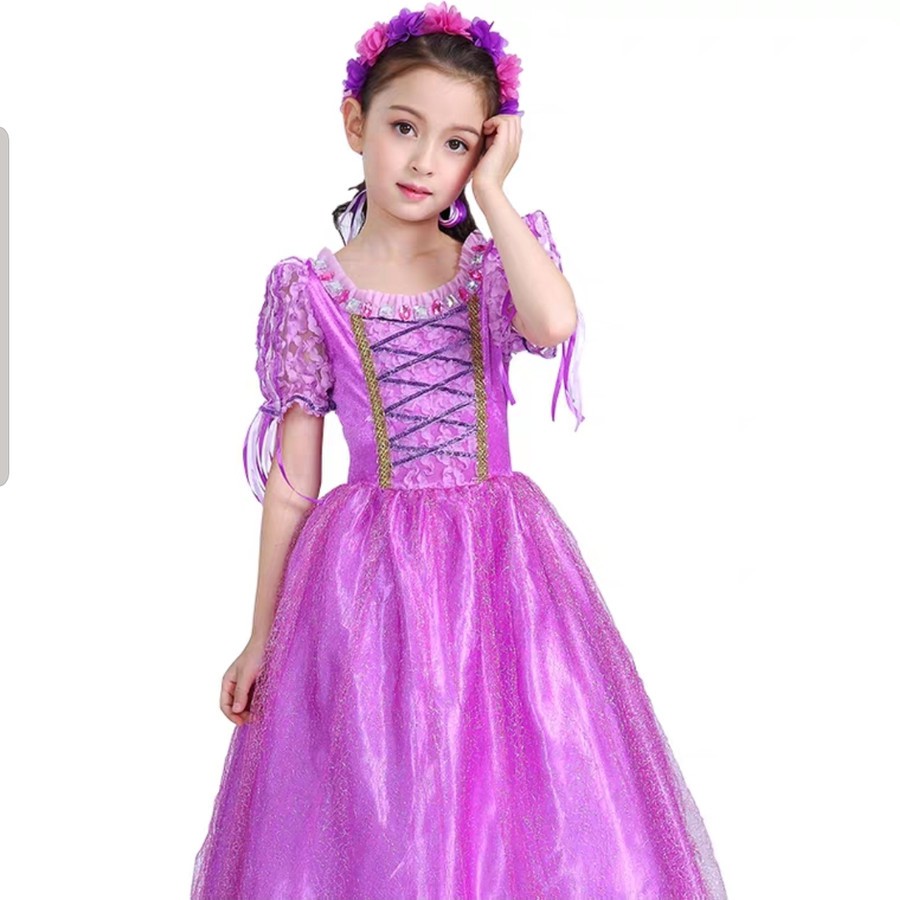 princess RAPUNZEL dresscostume cosplay anak halloween kostum girl 3