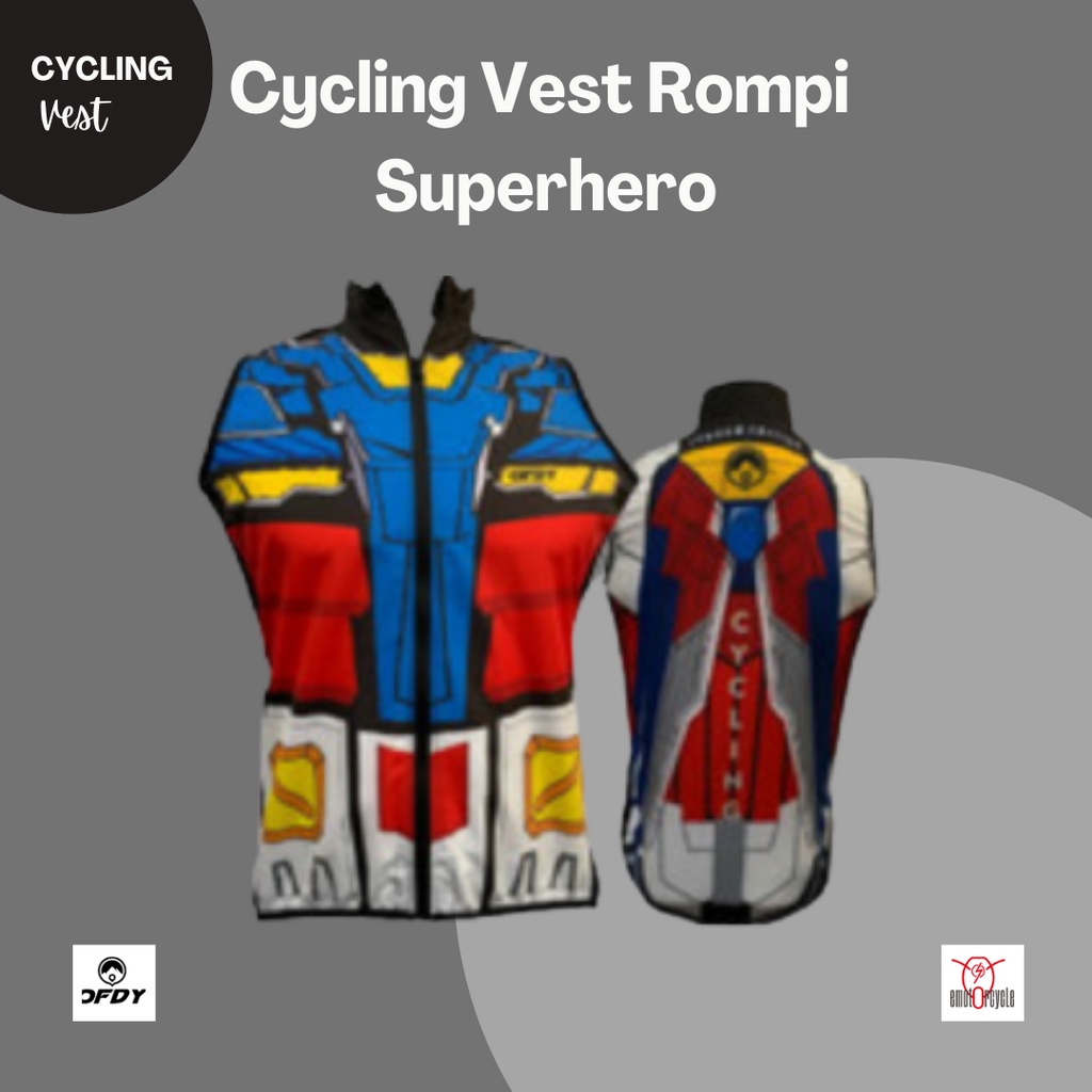 Ofdy Cycling Vest Rompi Sepeda Gowes Unisex One Layer Motif Gundam - S