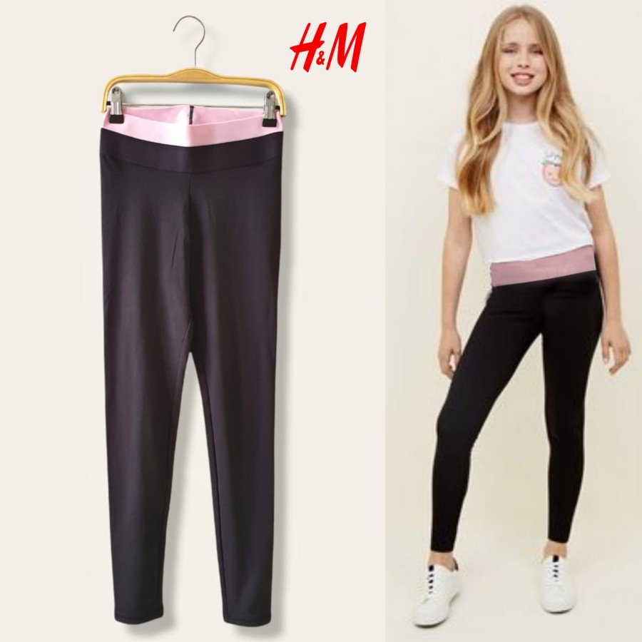 Celana Panjang Legging High Waist HnM Sport Anak Perempuan Size 10y / Kado Baju Kaos Celana Anak Ade