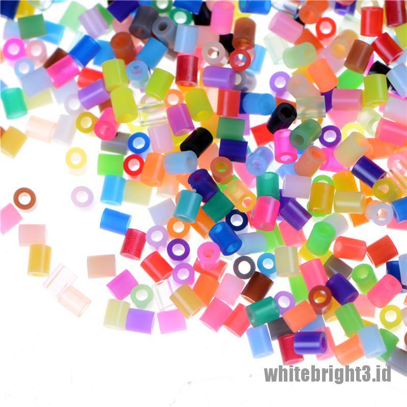 (white3) 1000pcs / Set Manik-Manik HAMA / PERLER 2.6mm Warna Campur Untuk Mainan Anak DIY