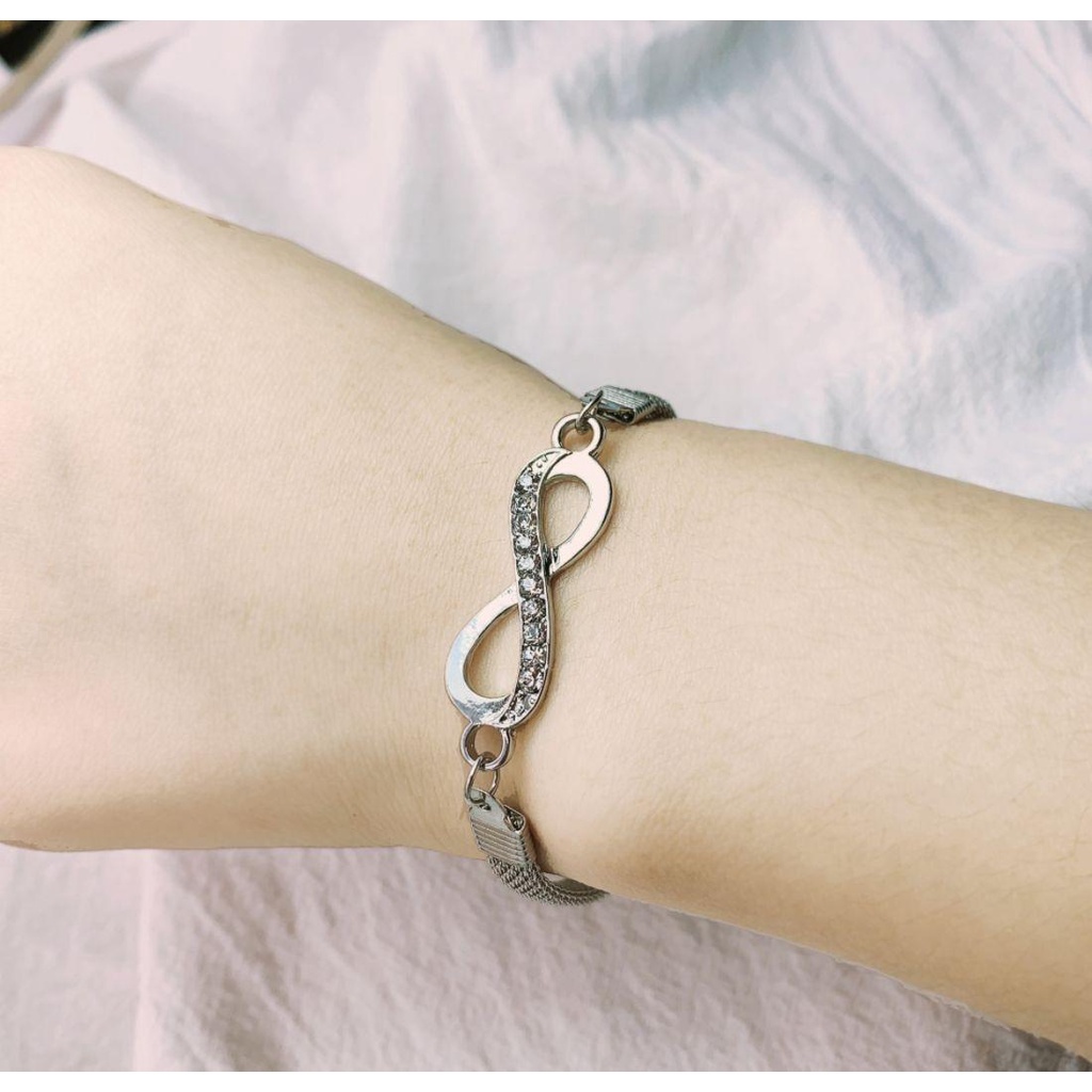 Top Infinity Bracelet Charm Persahabatan Pria Wanita Nomor8 Gelang