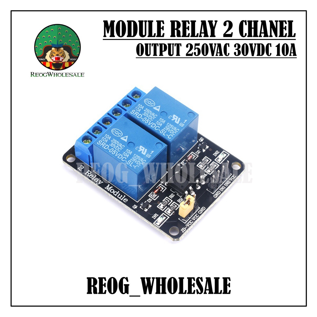 RELAY 5V 2 CHANNEL OUTPUT 250VAC 30VDC 10A WITH OPTOCUPLER MODUL