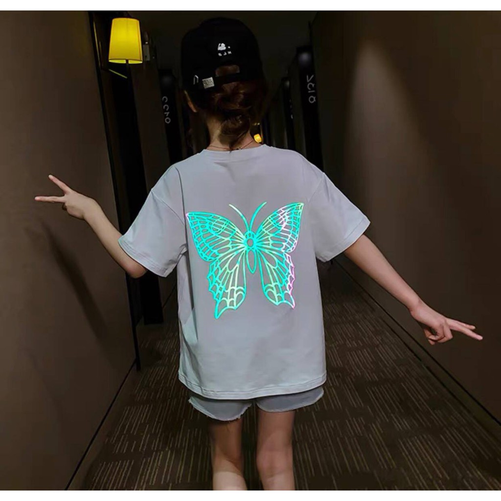 Promo !! Setelan baju anak cewek - LS setelan butterfly on ripped girl import uk 2 dan 5 th (dominan putih)