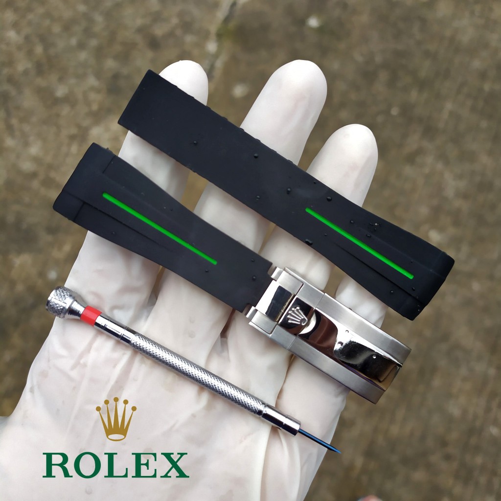 ROLEX STRAP PREMIUM STRAP BLACK-GREEN.20MM