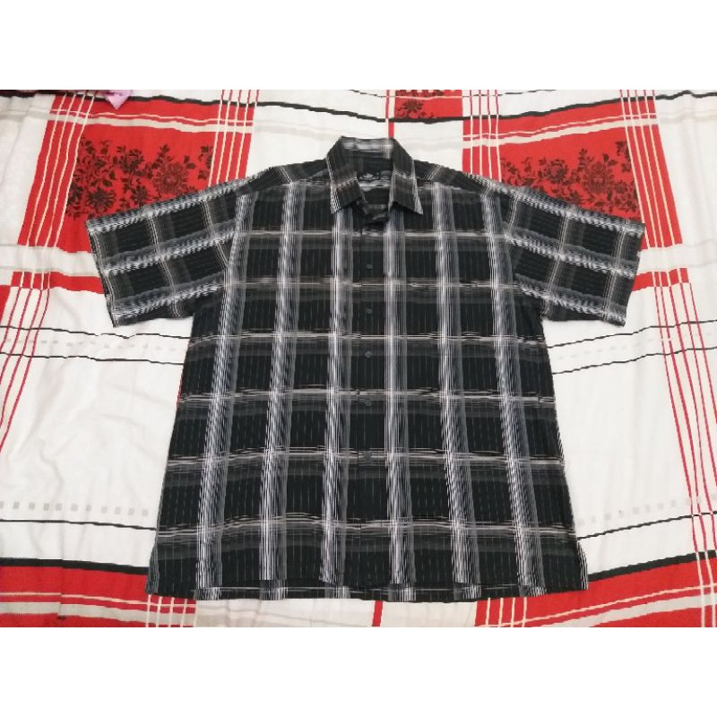 Bekas kemeja pria dewasa besar big size 3xl 4xl crocodile hitam kotak2