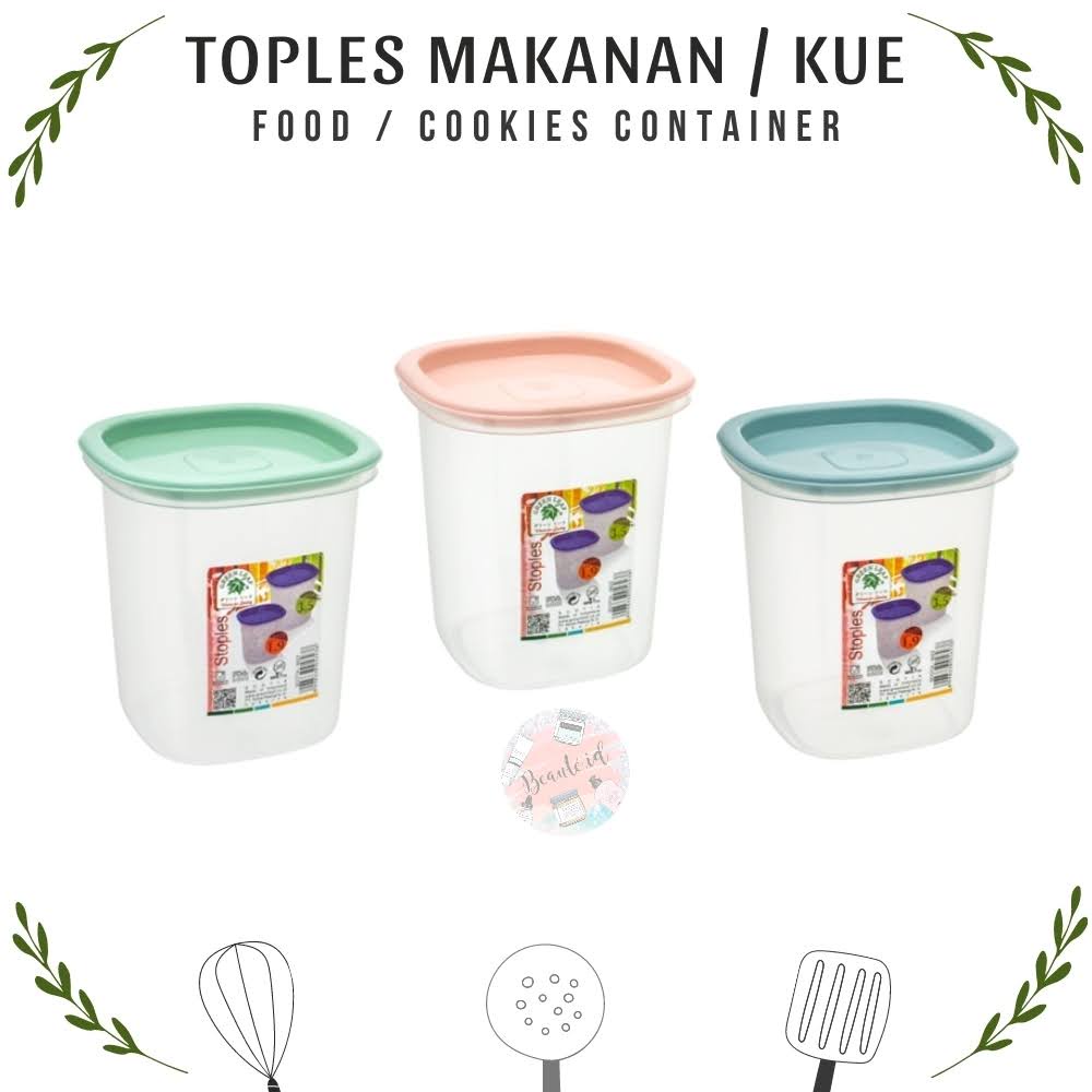 Toples Wadah Penyimpanan Makanan Kerupuk Kotak Kue Kering Snack Beras Kacang Permen Sereal Storage Jar Murah Berkualitas Toples Imlek Lebaran Natalan