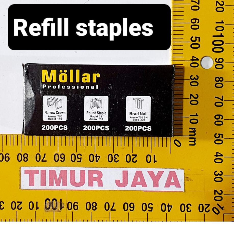 

（DIKIRIM DARI JAKARTA） Mollar Refill Staple Gun 3 Way Isi Ulang Staples Tembak Hekter 3 in 1
