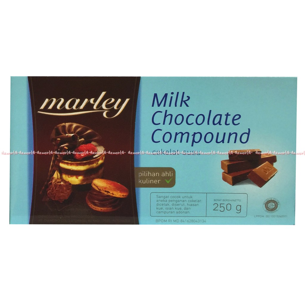 Marley Dark Chocolate Coating 250gr White Chocolate Milk Chocolate Coklat Untuk Kue Cookies Coklat Putih Batang