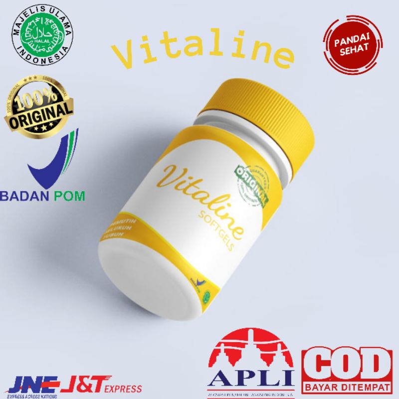 VITALINE SOFTGEL 100% ORIGINAL PENCERAH KULIT, Suplemen Pemutih Badan dan Wajah Bpom Herbal Alami Pe