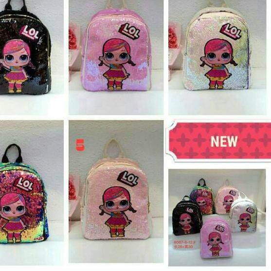 KYF TAS LOL - TAS SEQUIN LOL - TAS ANAK SEKOLAH - TAS ANAK PEREMPUAN .