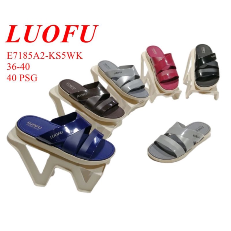 SANDAL LUOFU WANITA E7185-E17 SANDAL KARET PEREMPUAN RINGAN TRENDY SANDAL JELLY WANITA KEKINIAN