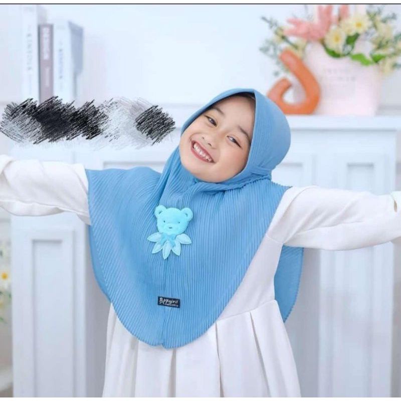 ECER BERGO ANAK PLISKET BONEKA BERGO PLISKET BONEKA CERUTI HIJAB ANAK FULL PLISKET BONEKA