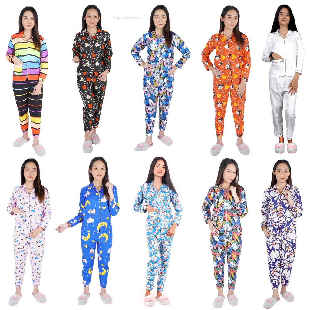 Galaxy Longsleeve Set - Baju Tidur Tie Dye Set / Daily Set / Piyama Kemeja Set PP Fit XL-PYM PP MOTIF KARAKTE