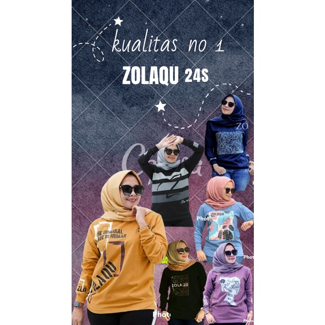 ATASAN WANITA ZOLAQU PREMIUM LENGAN PANJANG//KAOS ZOLAQU//BAJU WANITA LENGAN PANJANG/BAJU HIJAB STYL