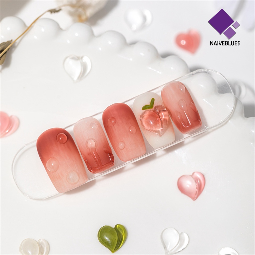 Naiveblue 25Pcs / Set Ornamen Hati 3D Multifungsi Bahan Resin Untuk Aksesoris Nail Art DIY Charms