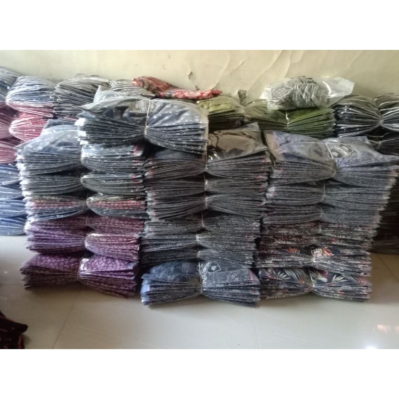 (GROSIR)  Kemeja Salur Premium Lengan Pendek Kerah Piyama