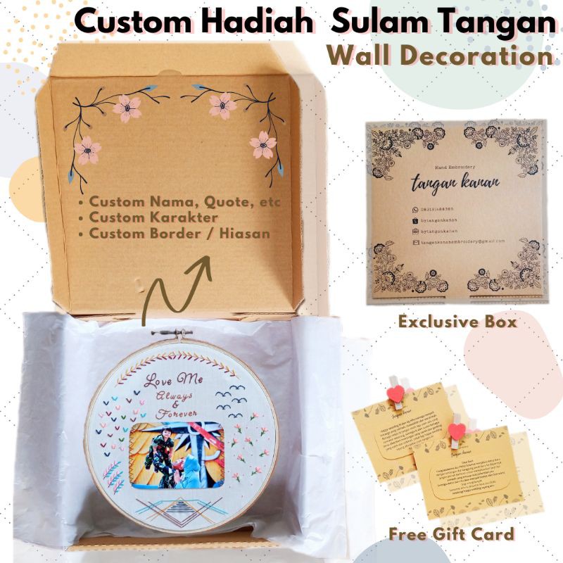 [25 cm] Kado Hadiah Custom Embroidery Wisuda Ulang tahun Anniversary PernikahanbUnik (size 25cm)