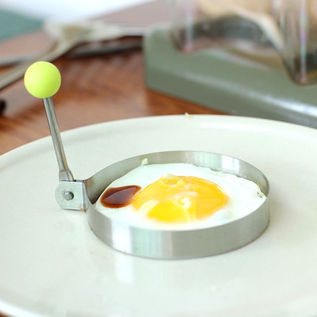 Cetakan Telur Pancake Puding Kue Alat Masak Dapur Bentuk Bulat Diy-Perak Bulat