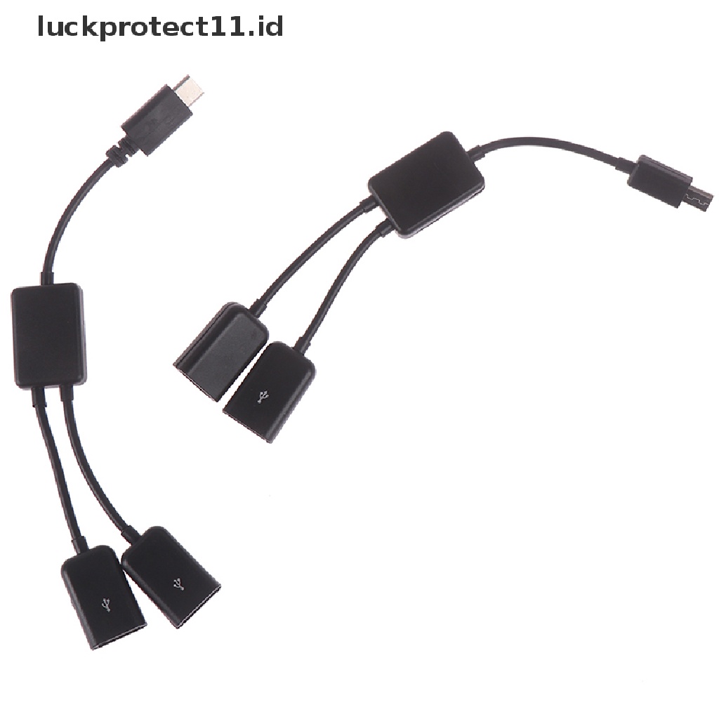 &lt; Luckprotect11.Id &gt; Adapter Splitter Kabel Micro Usb/Type C Ke 2cmatau Otg Female