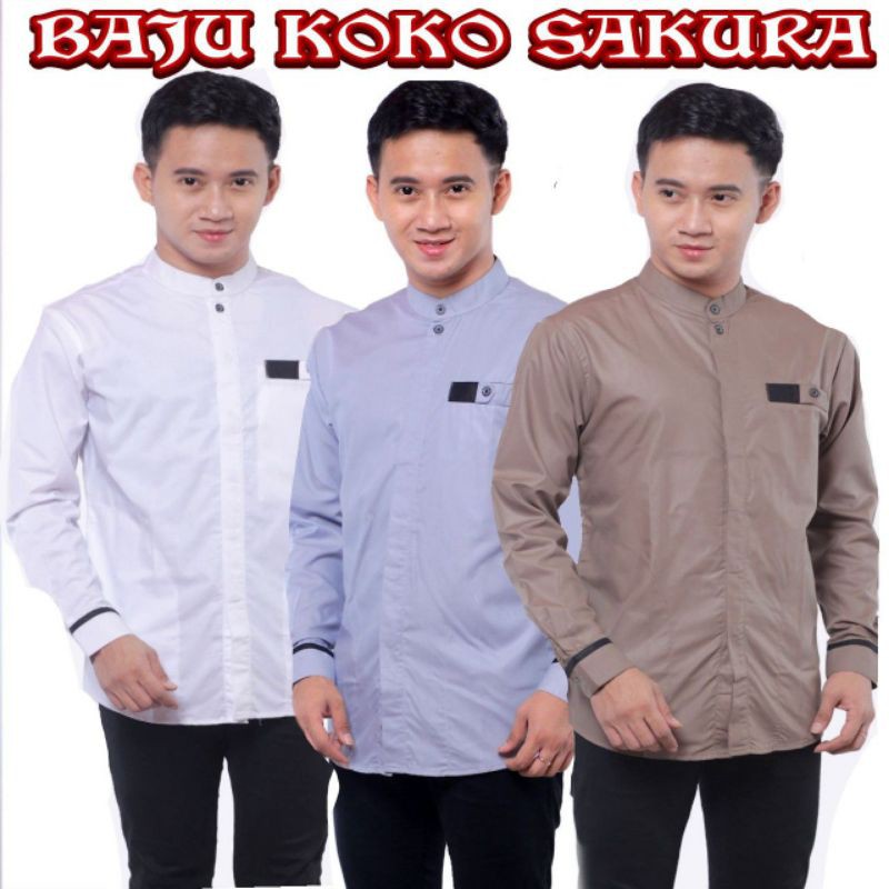 Baju koko sakura//koko millenial koko muslimin syubbanul azmi