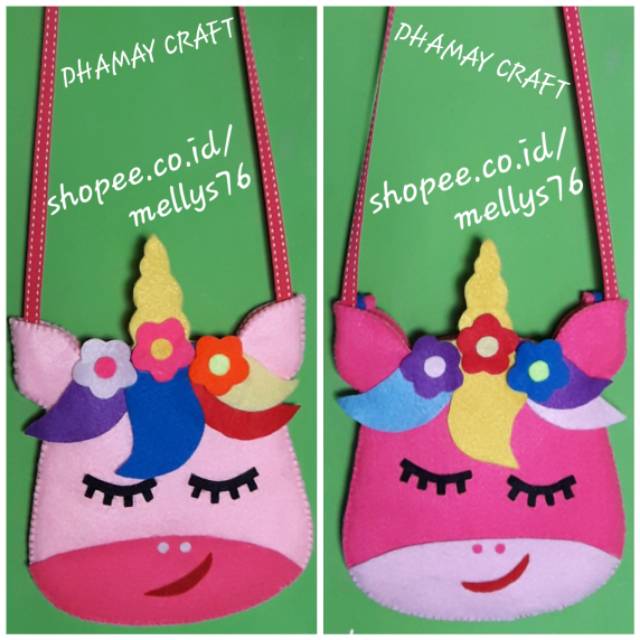 

Tas Angpao/Tas Slempang Flanel Unicorn