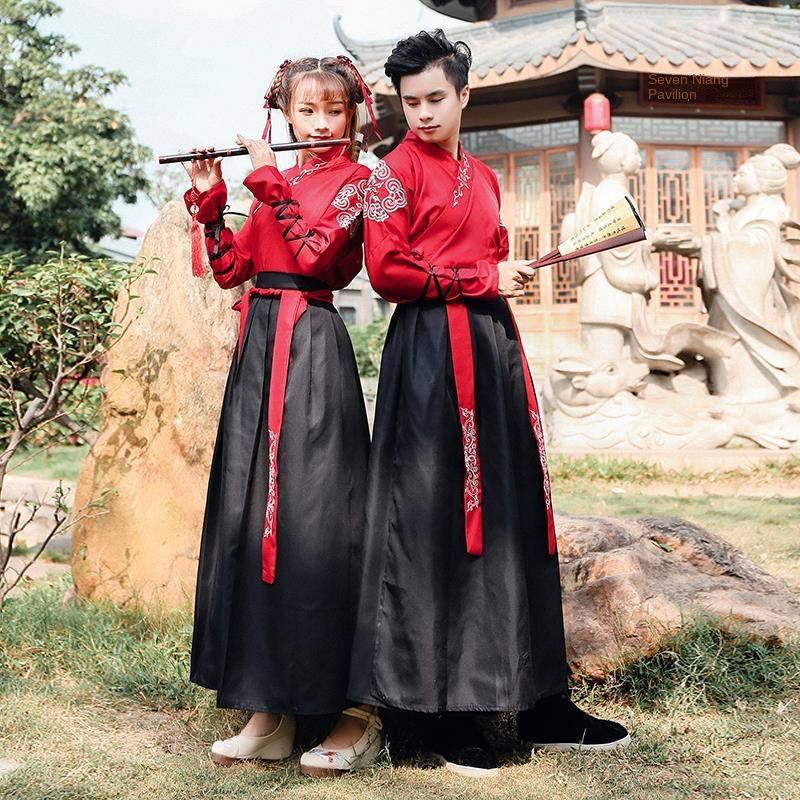 Hanfu couple's clothing men's and women's cp suit martial arts ancient style student class clothes i