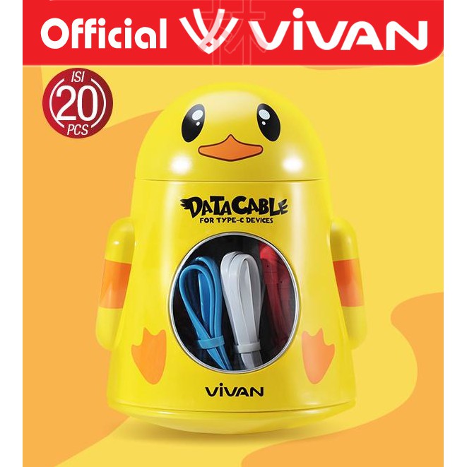 Vivan CBC100S Data Cable Type-C 2.4A Colorful - 1 Kaleng 20 Pcs