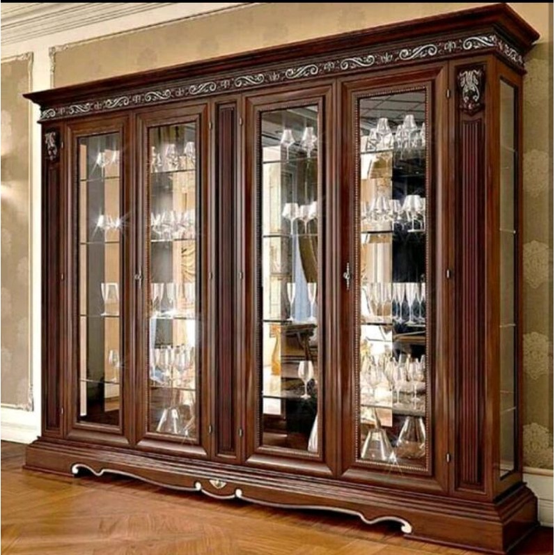 lemari hias kaca,lemari hias mewah,lemari kayu jati mebel jepara