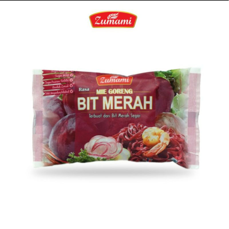 

ZUMAMI MIE SAYUR BIT MERAH 80 GRAM SINGLE BUMBU GEPENG