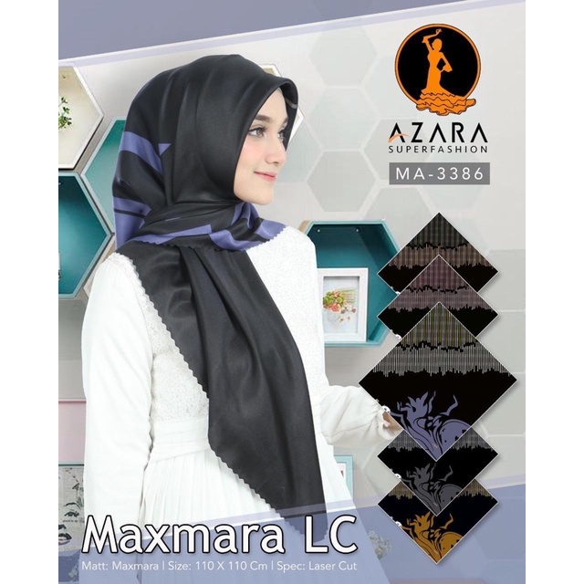 Hijab Segi Empat Motif Hitam Putih / JILBAB SEGIEMPAT SILK POLYCOTTON-Desain 3