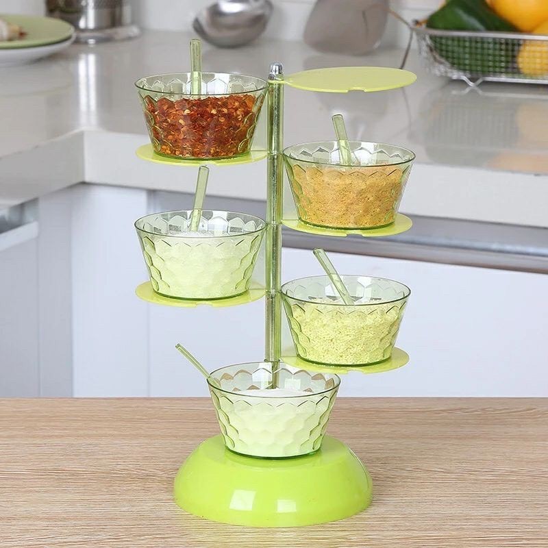 TEMPAT BUMBU ELEGANT - RAK BUMBU MEWAH - SPICE RACK MINIMALIS 5 SUSUN