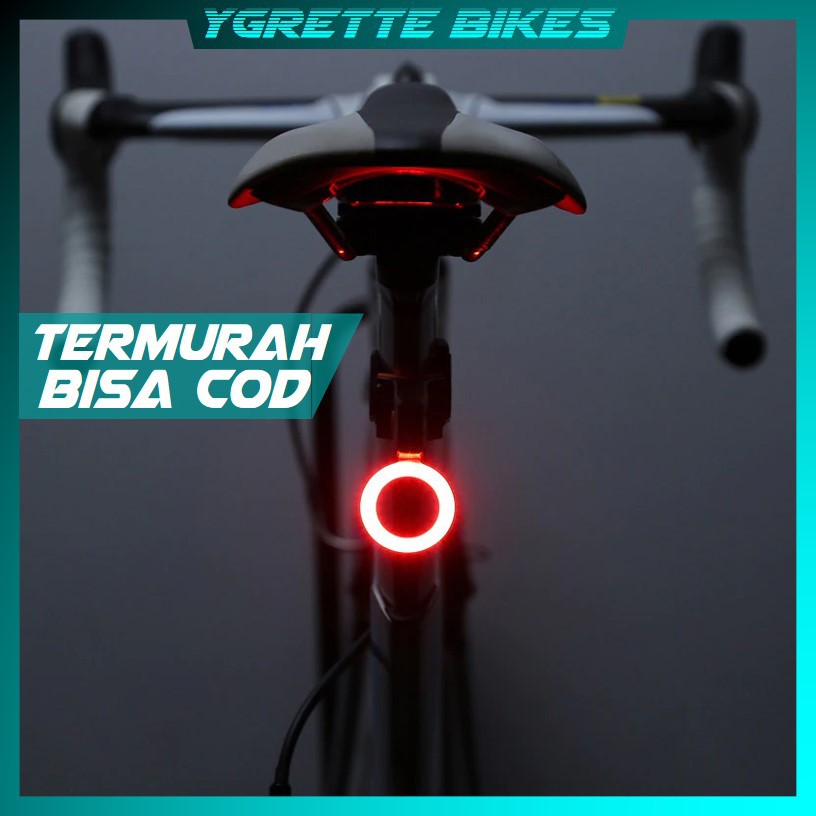 YGRETTE - Zacro Lampu Sepeda Tail Light LED Bicycle Bone USB Charging - ZHA0097 - Black