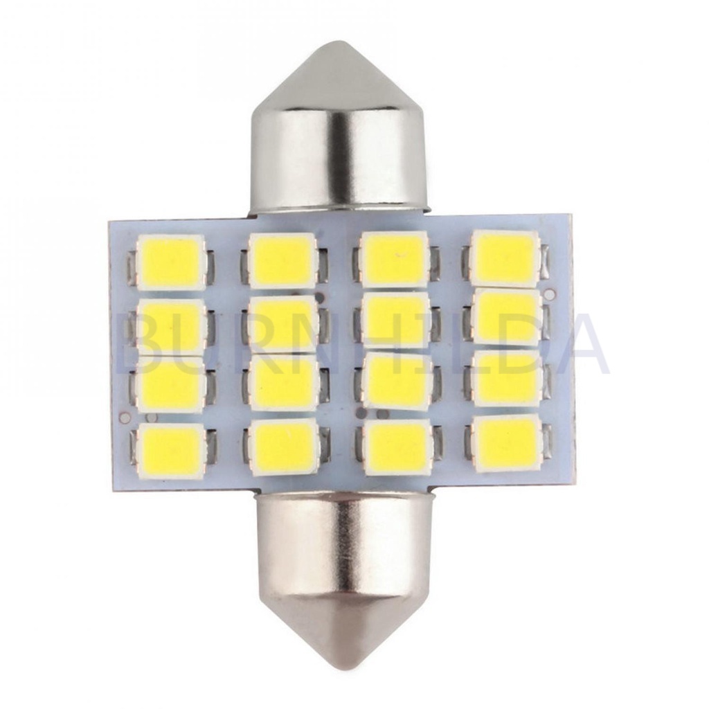 Lampu Mobil LED Super White 31mm Festoon 16 SMD 1210 2 Pcs mobil motor burnhilda