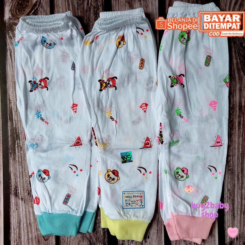 3 Celana panjang bayi murah Sunjolly usia 6-12 Bulan isi 3 PCS