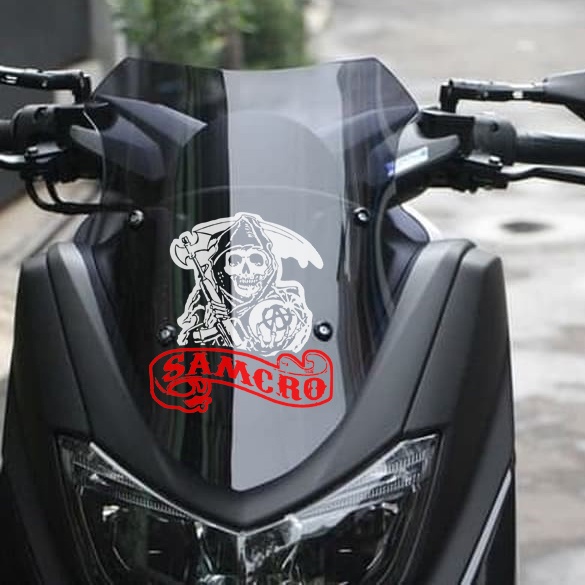 Cutting Stiker Sons Of Anarchy Variasi Motor Mobil Sticker Timbul Keren Nyala Dasbor Spakbor Visor Body Kaca Helm Laptop Hologram Reflective Tahan Air Bodi Samping Nama Jepang Scoopy Vario Beat NMAX PCX Vespa Aesthetic Pickup Anime Windshield Kustom Modif