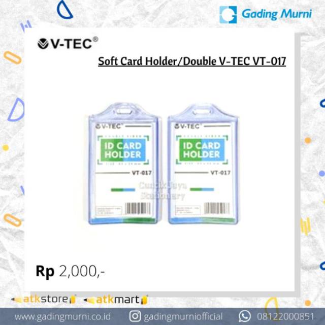 

Soft Card Holder Double Transparan VTEC VT 017