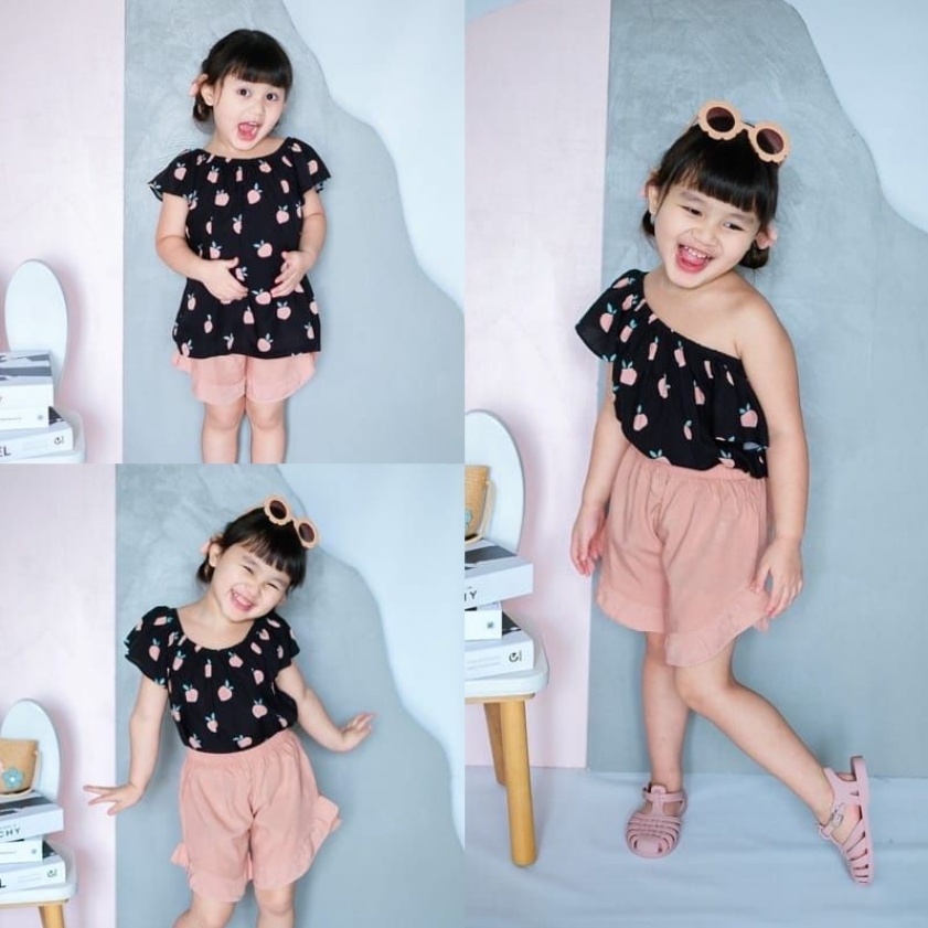 Setelan Pendek Fashion Girl Amora Smilee 1-5 Tahun CBKS SO