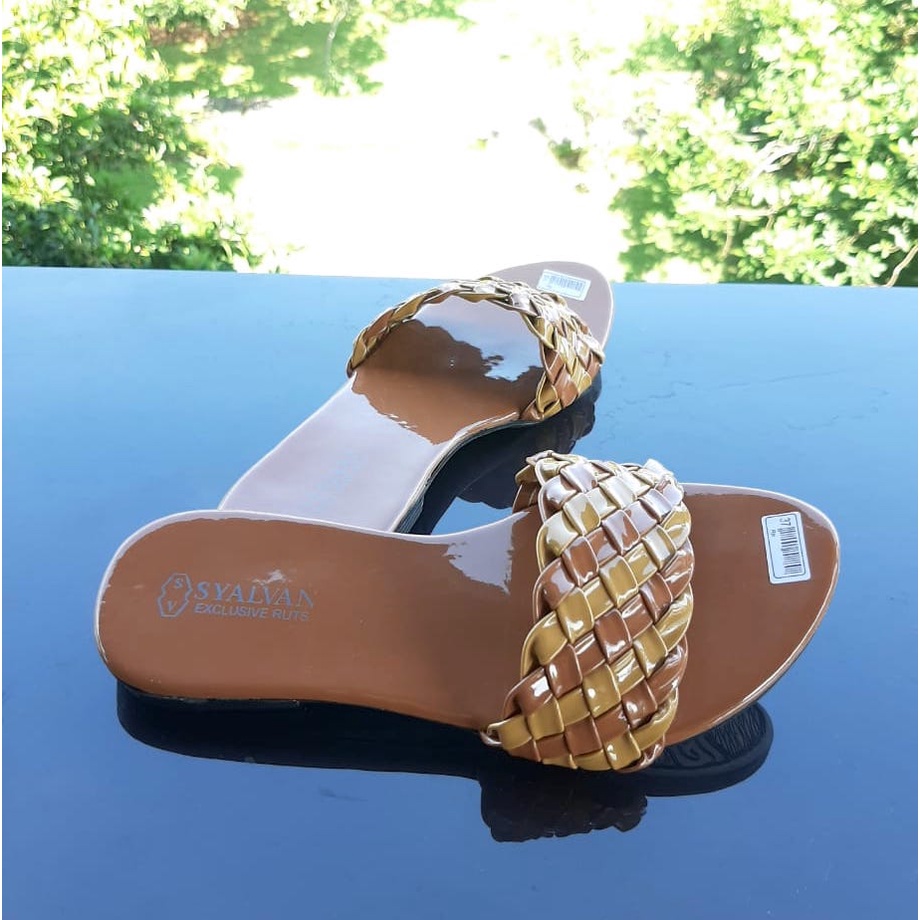 SDPD07 Sandal Wanita Perempuan Sandal Teplek - Motif Kepang