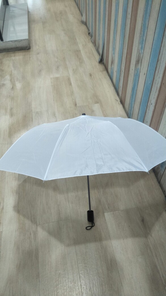 Tabasa Payung Lipat Putih Polos Panjang