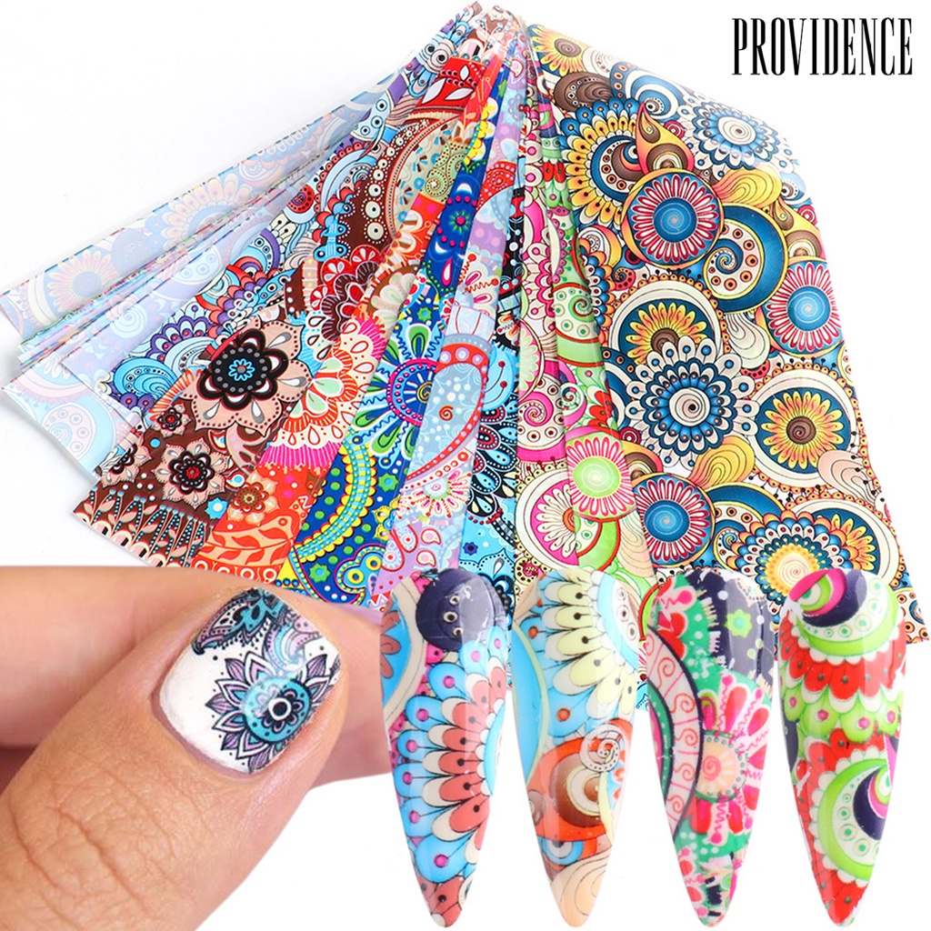 Providence 10Pcs Nail Stickers Exquisite Pattern DIY Design Creative Nail Art Stickers Decals for Professional