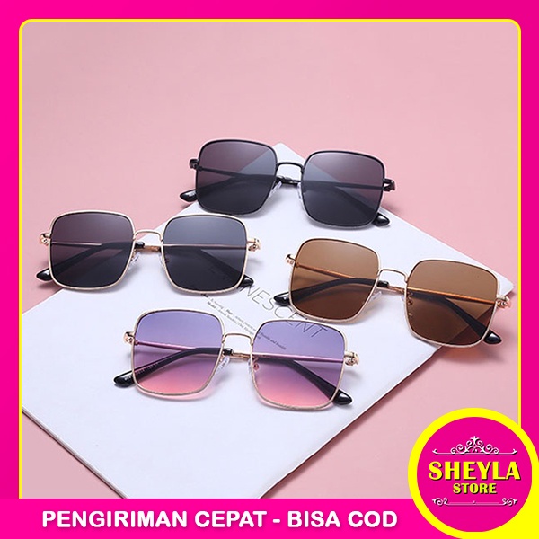 Kacamata Fashion Retro Vintage Segiempat Pria Wanita / Fashion Sunglasses Square Frame Metal Sunglasses Korea / Kacamata Korean Import / TS-28