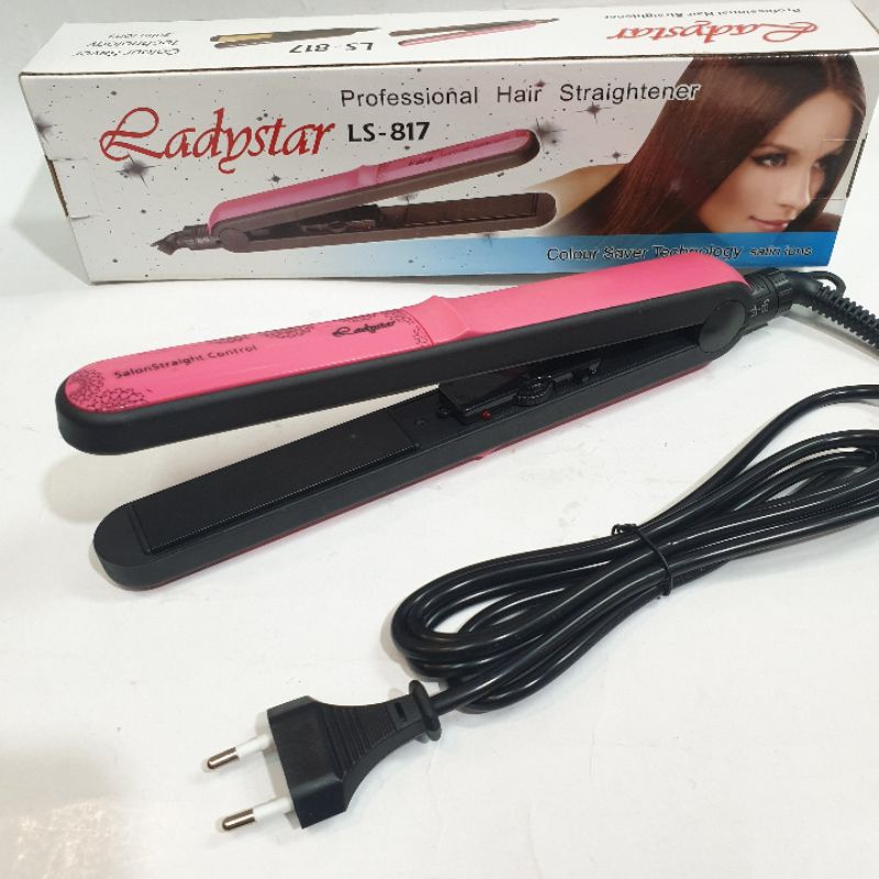 Alat Mesin Catok Rambut Datar Lurus curly suhu Ladystar Ls 817