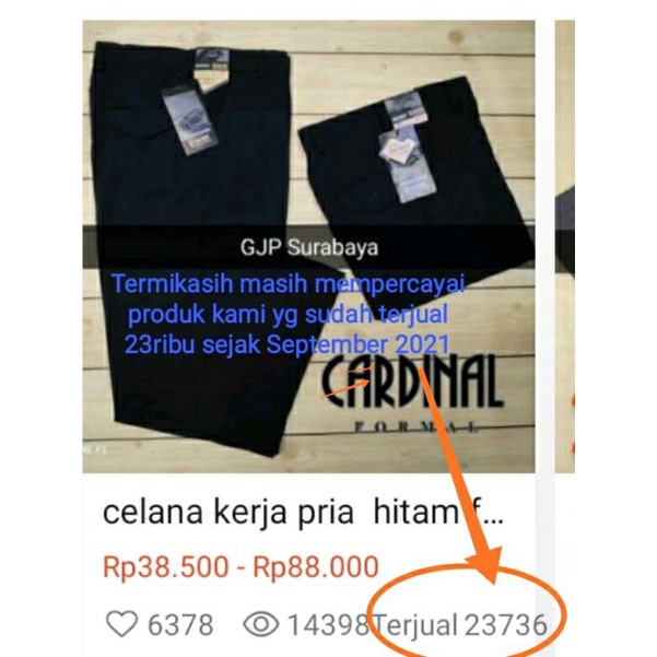 celana kerja pria hitam formal kantor size 27 - 44