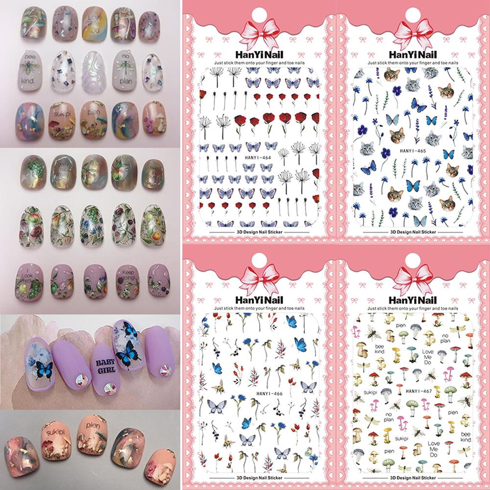 AUGUSTINA Agustina Butterfly Nail Art 3D Tahan Air Tembus Dekorasi Nail Art