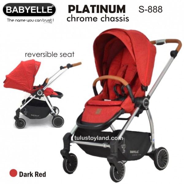 Babyelle Platinum S 888 Stroller Baby Elle Reversible bisa hadap ibu Chrome Chassis