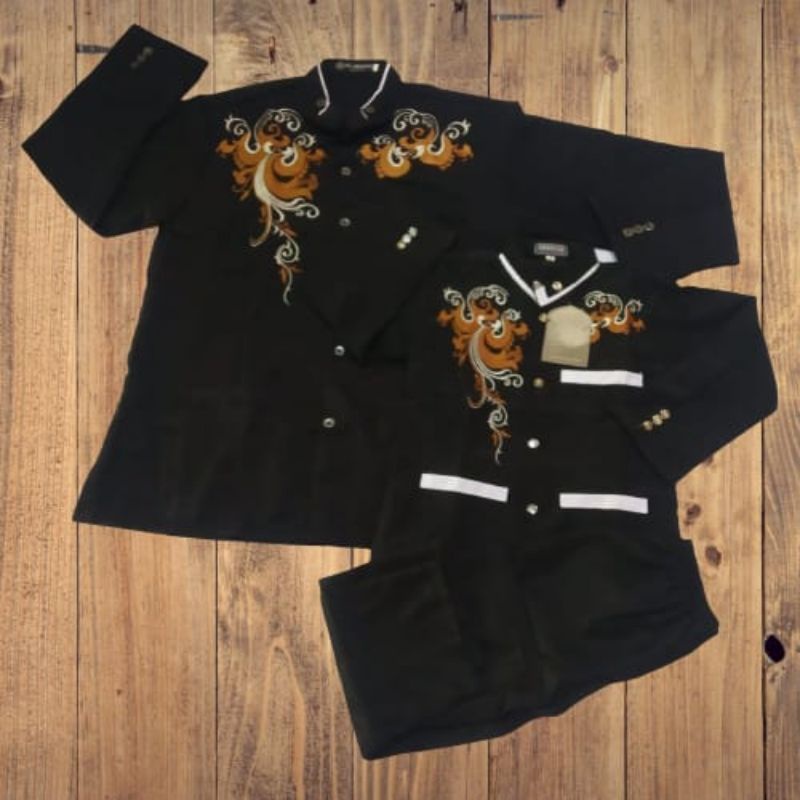 Busana Muslim Koko Couple Ayah dan Anak laki Jasko Bordil Couple Ayah dan Anak laki khusus hitam