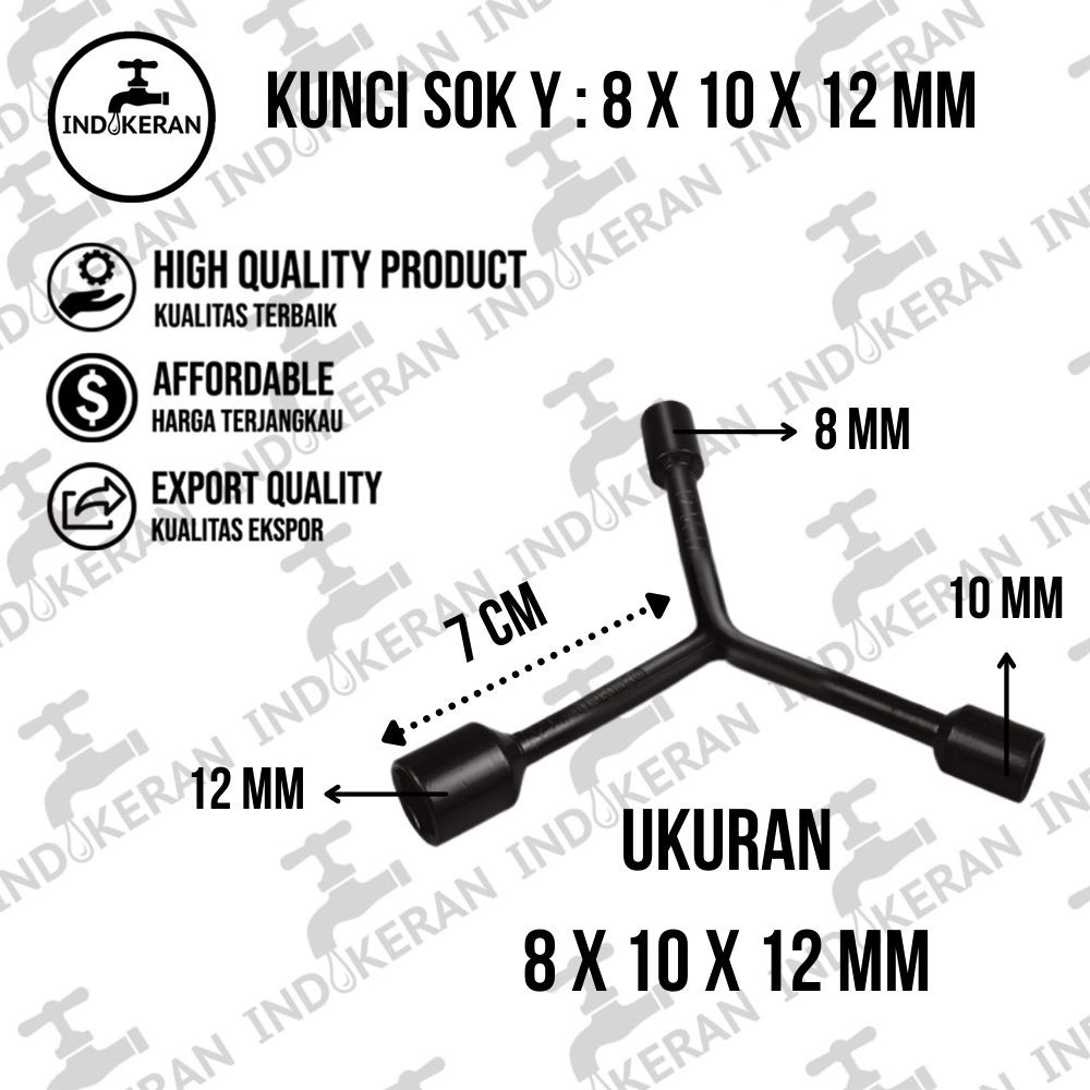 INDOKERAN - Kunci Sok Y - 8 x 10 x 12 MM