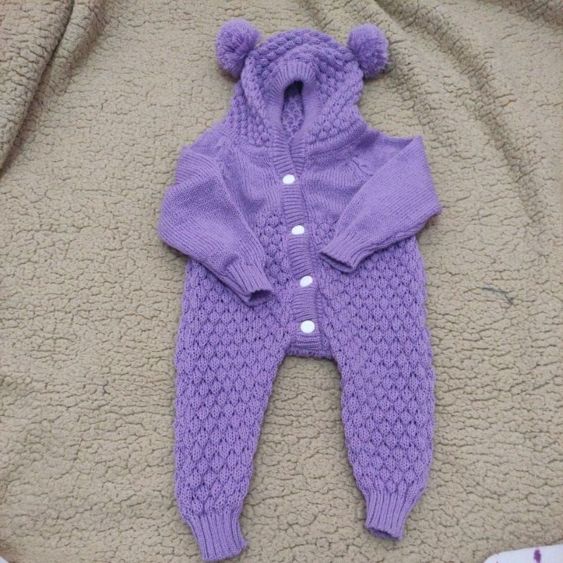 Jumper Rajut Anak Bayi Lucu 0-6 bulan  UNISEX/Jumper bayi perempuan/Jumper bayi laki-laki-Lilac