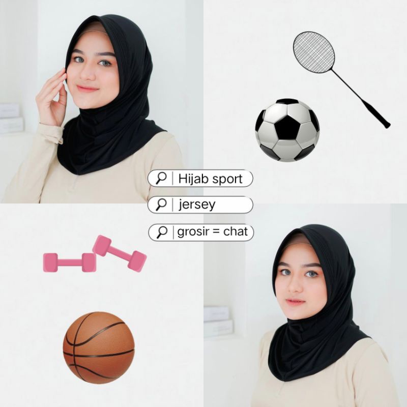 MURAH 1KG=(14pcs) Jibab Sport Murah / Hijab instan / instant / khimar / sport / jilbab bergo